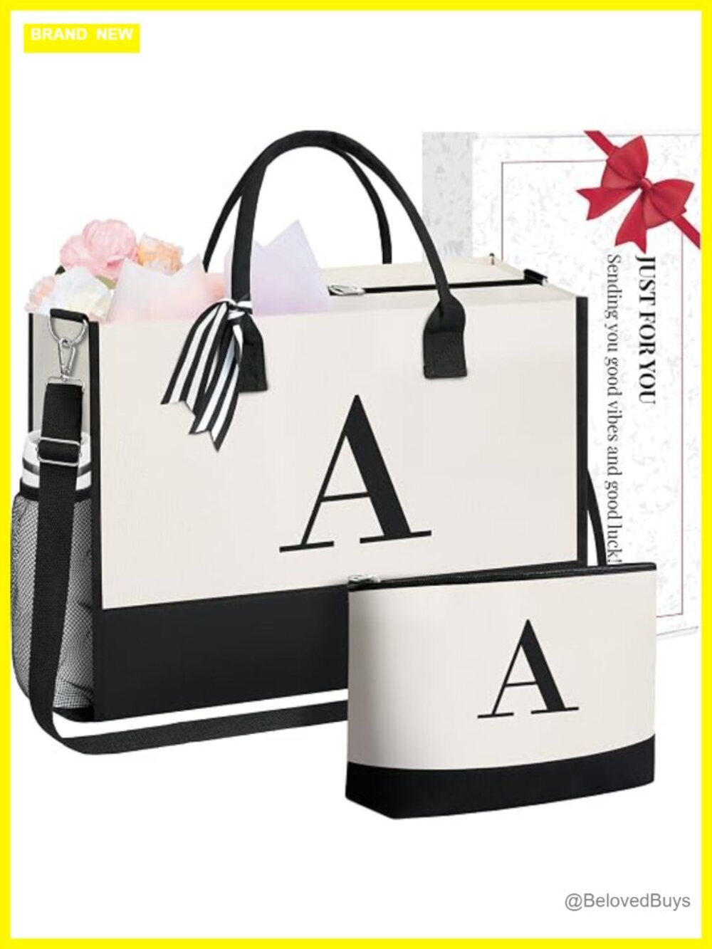 Personalized Initial Jute/Canvas Tote Bag - Monogrammed Beach Bag